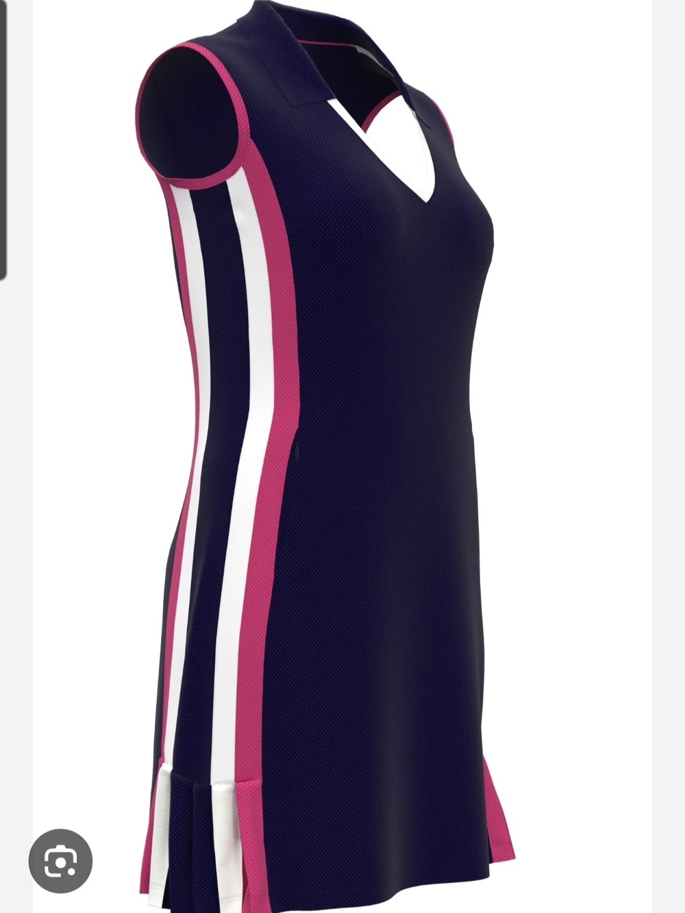 PGA Tour Navy Sleeveless Polo Dress with Pink & White Side Panels